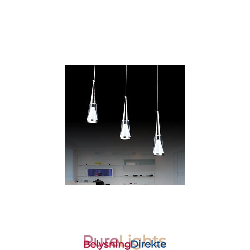 3 Lys Anhengslampe Moderne Samtidskunst Metall