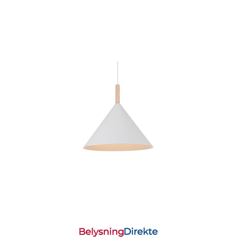 Mini Kunstnerisk Kjegleformet Pendellampe Med 1 Lys, Moderne Enkelhetsfinish, Svart/Hvit, Aluminium Og Tre