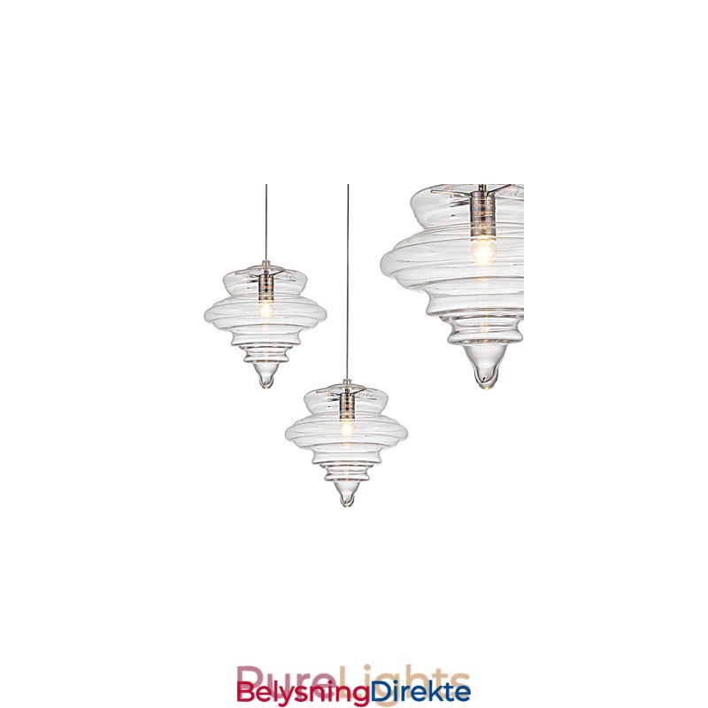 Pendellampe 1 Lys Modern Simplicity Fargeløst Klart Glass
