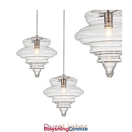 Pendellampe 1 Lys Modern Simplicity Fargeløst Klart Glass