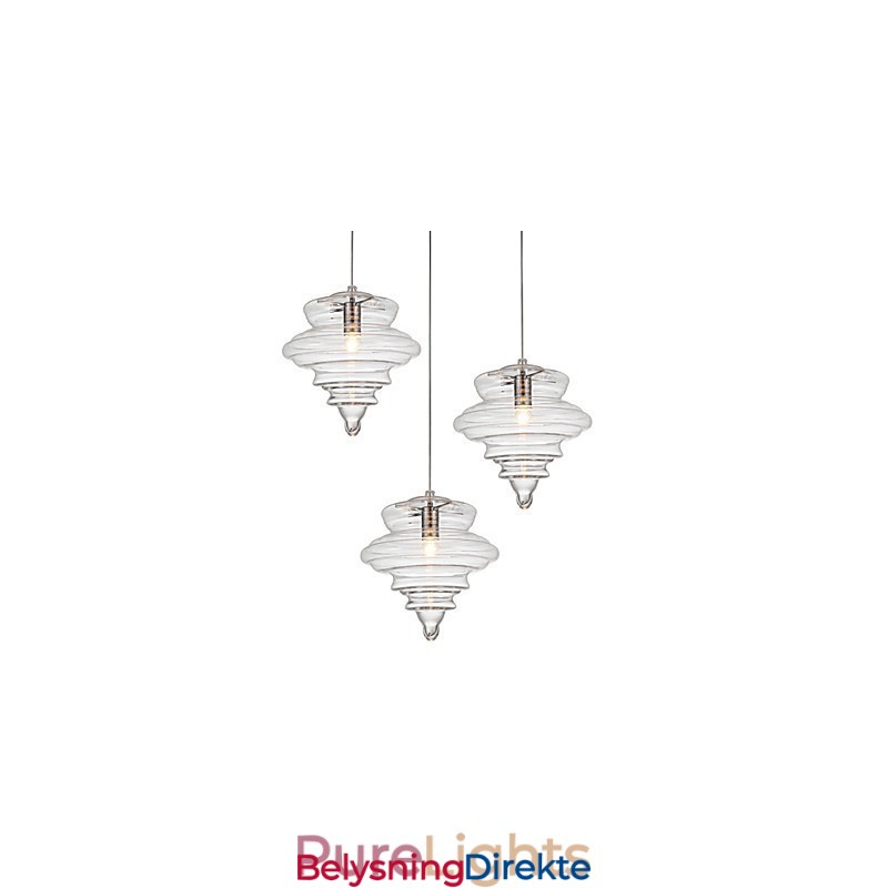 Pendellampe 1 Lys Modern Simplicity Fargeløst Klart Glass