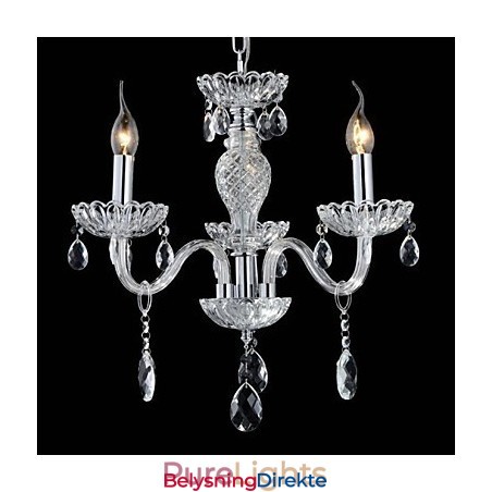 6 Lys I Palassstil Med Glasslysekrone Og Stearinlyspære
