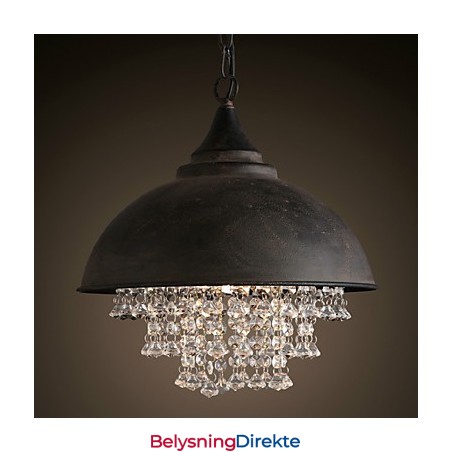 Loft Pendellampe Krystall Retro Kaffelampe Garasje Metall