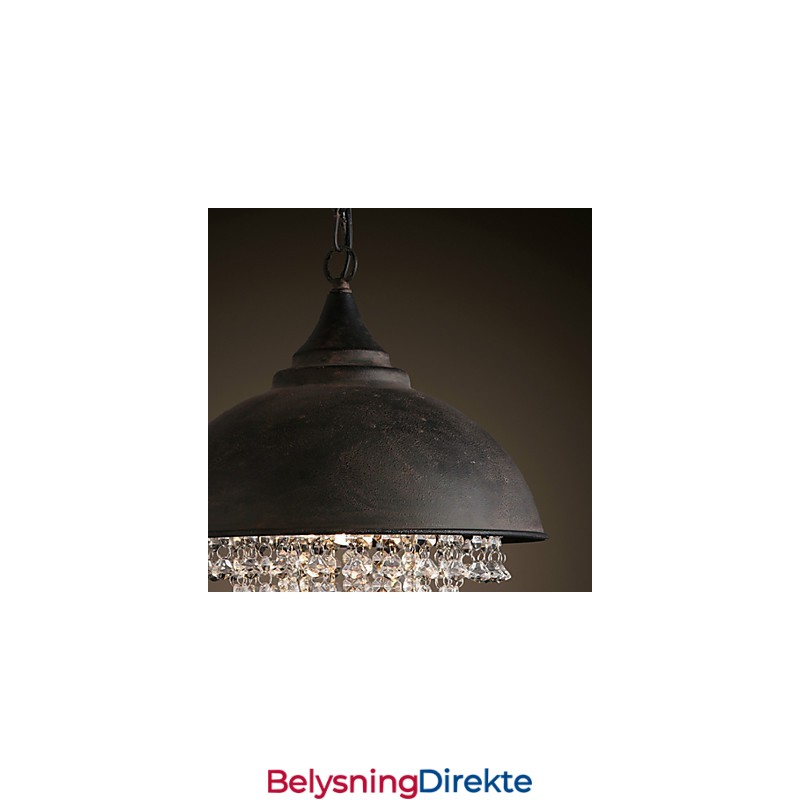 Loft Pendellampe Krystall Retro Kaffelampe Garasje Metall