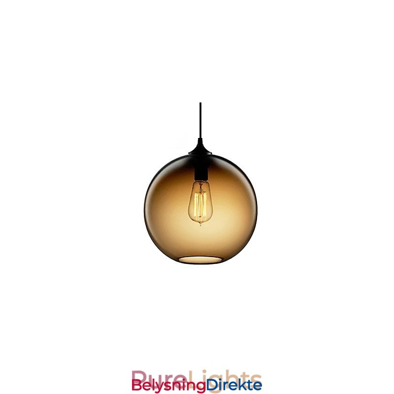 Moderne Glasspendellampe I Rund Brun Bobledesign