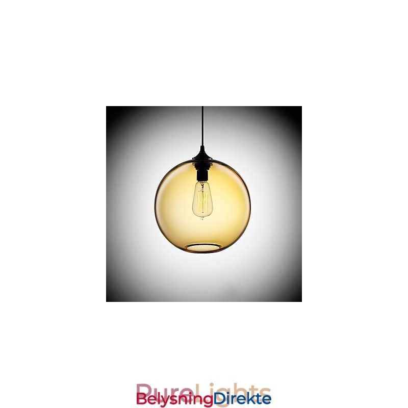 Moderne Glasspendellampe I Rund Brun Bobledesign