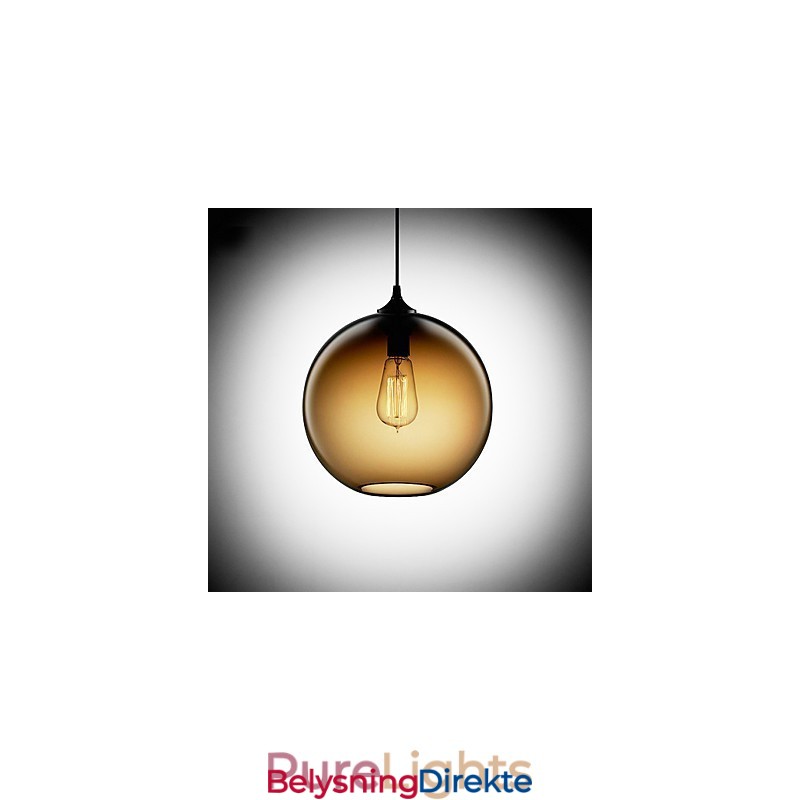 Moderne Glasspendellampe I Rund Brun Bobledesign