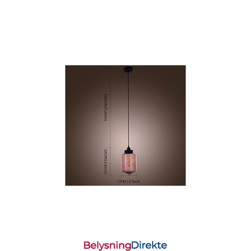 70W Moderne Glasspendellampe I Gjennomsiktig Flaskedesign