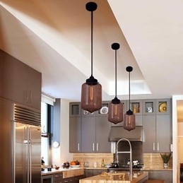 70W Moderne Glasspendellampe I Gjennomsiktig Flaskedesign