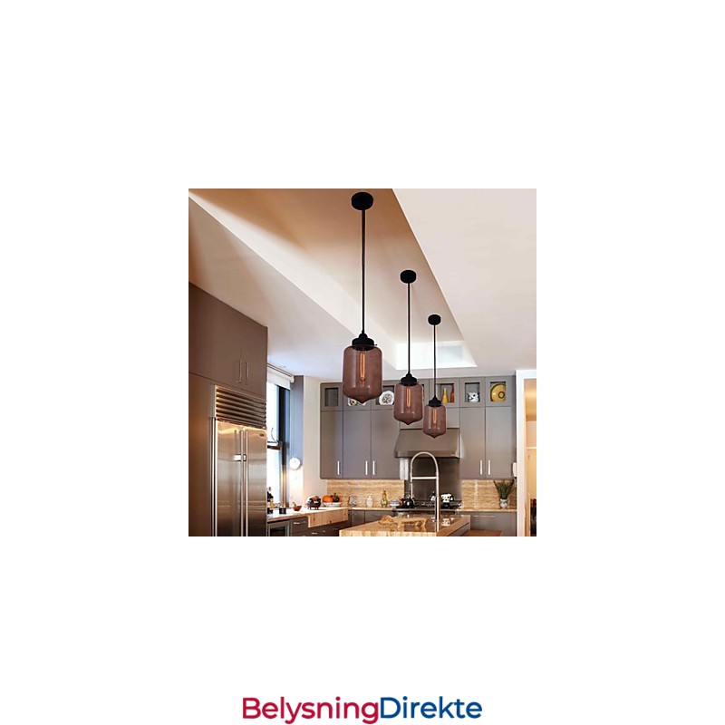 70W Moderne Glasspendellampe I Gjennomsiktig Flaskedesign