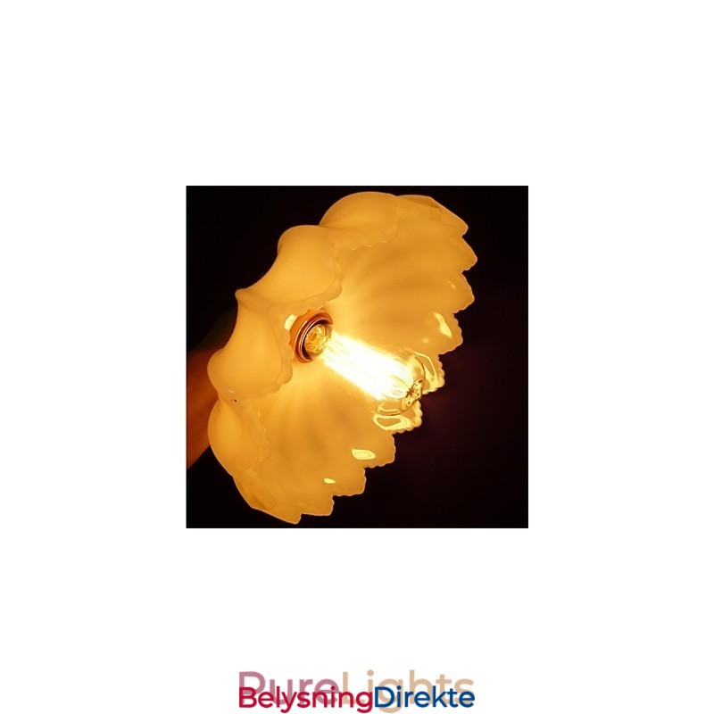 Kreativ Retro Gammel Shanghai Blomsterloungelysekrone I Glass