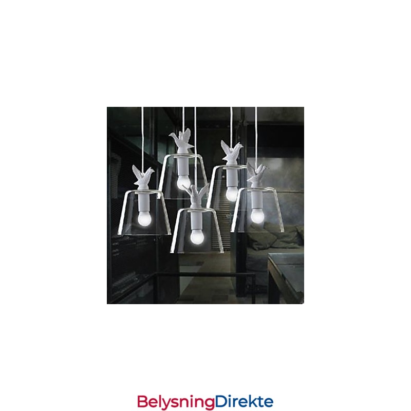 Enkelthodede Andunger Fugler Glass Lysekrone Måltider Lysekrone