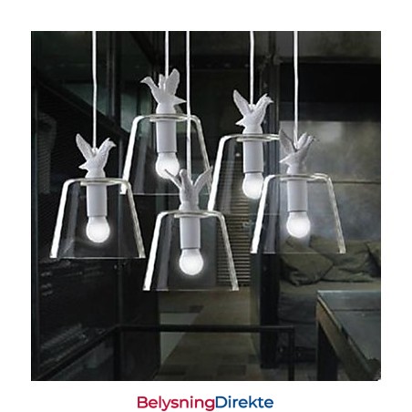 Enkelthodede Andunger Fugler Glass Lysekrone Måltider Lysekrone