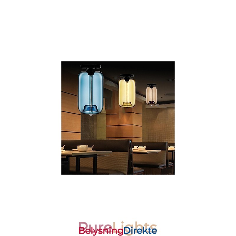 Retro Kreativ Pendellampe I Glass Med Ett Hode, Kafé I Gullfiskskålen