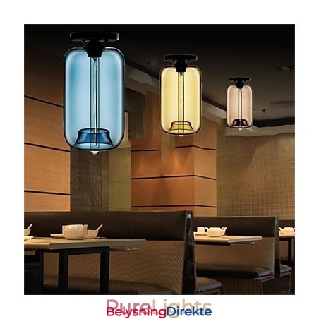 Retro Kreativ Pendellampe I Glass Med Ett Hode, Kafé I Gullfiskskålen