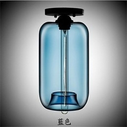 Retro Kreativ Pendellampe I Glass Med Ett Hode, Kafé I Gullfiskskålen