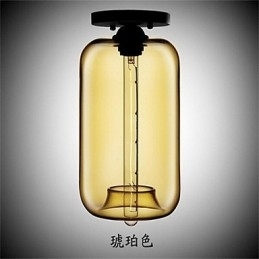 Retro Kreativ Pendellampe I Glass Med Ett Hode, Kafé I Gullfiskskålen