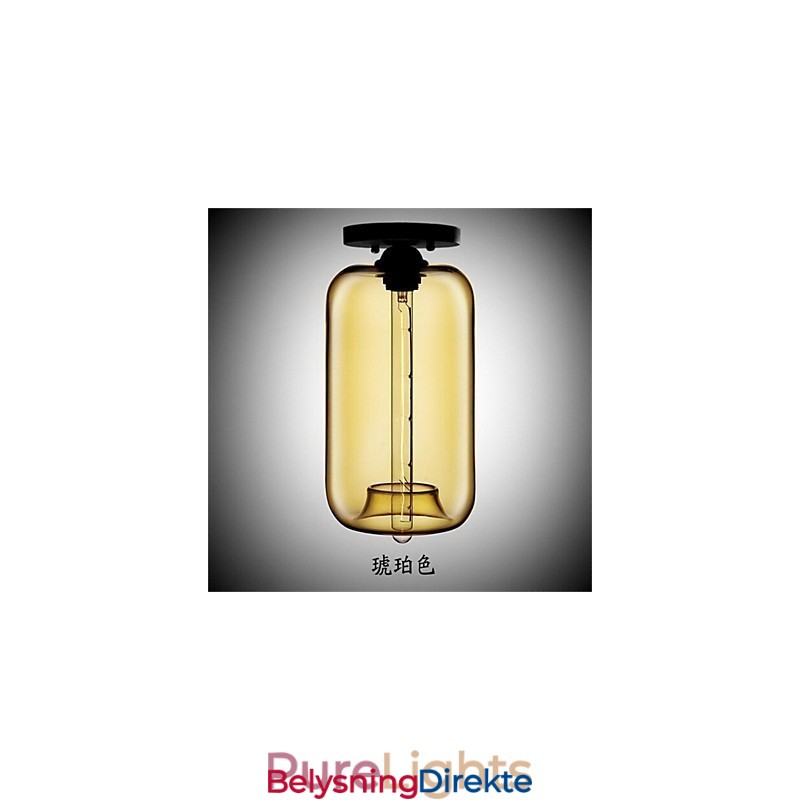 Retro Kreativ Pendellampe I Glass Med Ett Hode, Kafé I Gullfiskskålen