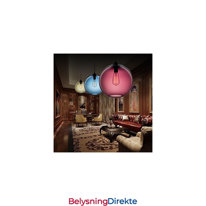 Retro Kreativ Pendellampe I Glass Med Ett Hode, Kafé I Gullfiskskålen