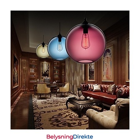 Retro Kreativ Pendellampe I Glass Med Ett Hode, Kafé I Gullfiskskålen