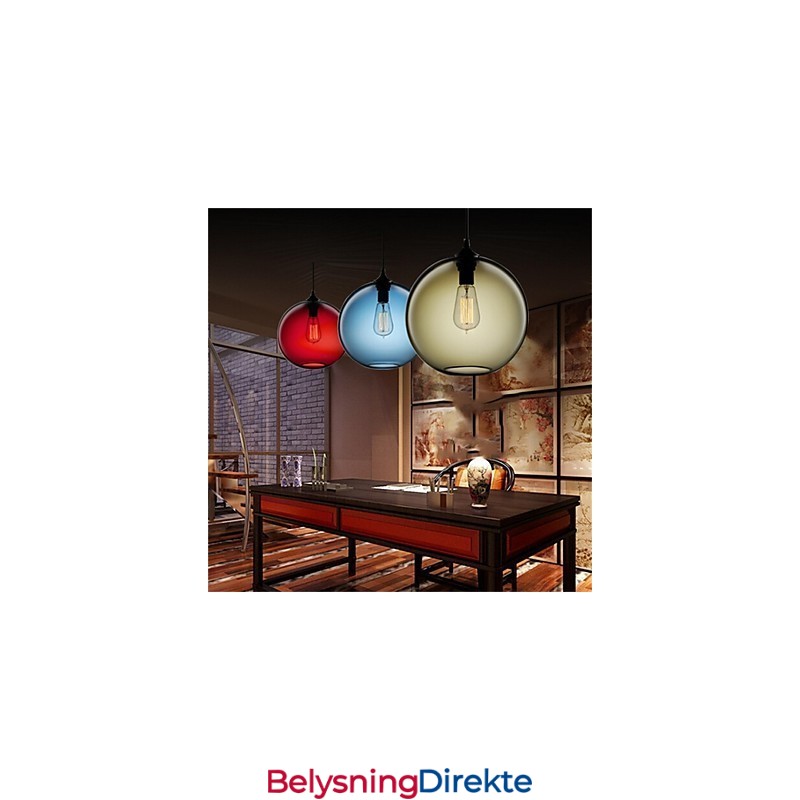 Retro Kreativ Pendellampe I Glass Med Ett Hode, Kafé I Gullfiskskålen