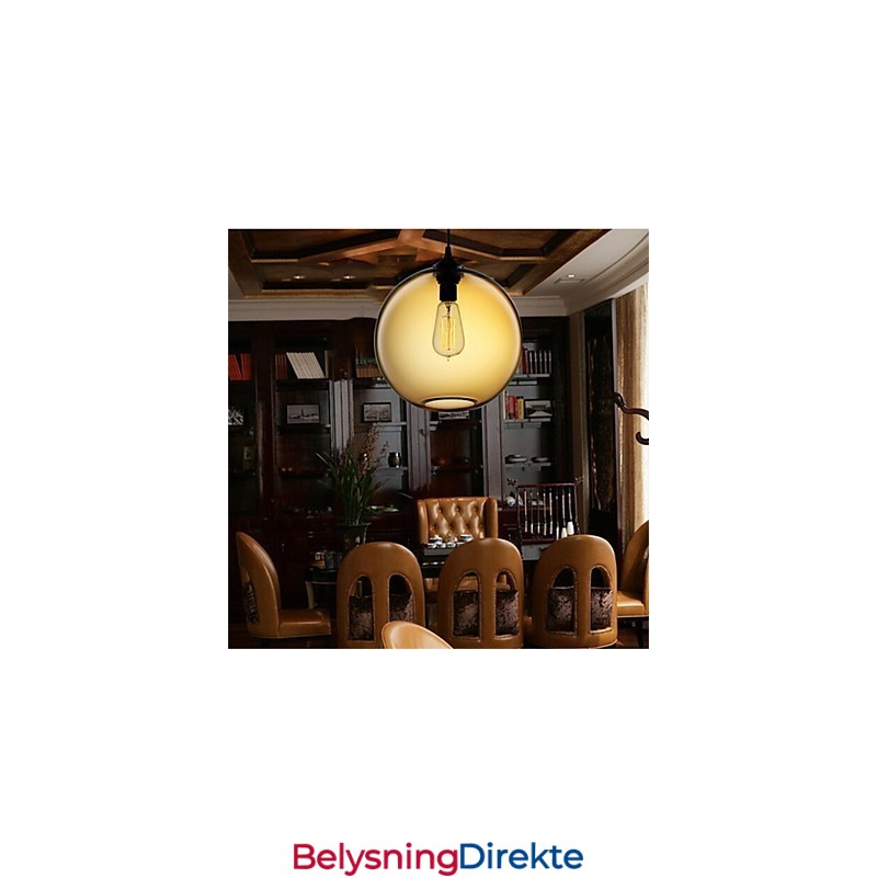 Retro Kreativ Pendellampe I Glass Med Ett Hode, Kafé I Gullfiskskålen