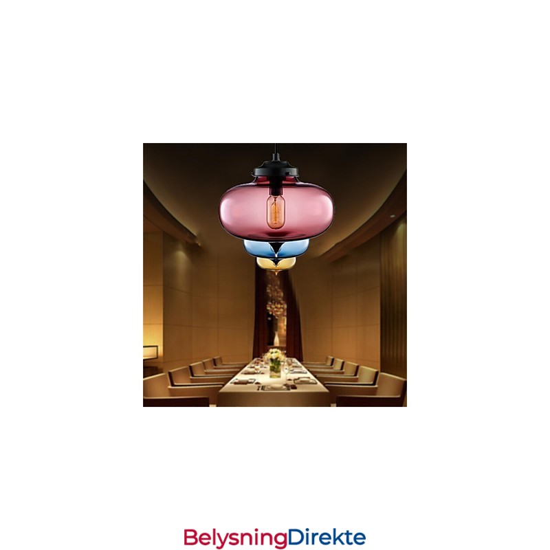 Retro Kreativ Pendellampe I Glass Med Ett Hode, Kafé I Gullfiskskålen