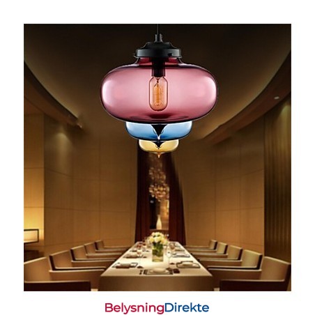 Retro Kreativ Pendellampe I Glass Med Ett Hode, Kafé I Gullfiskskålen