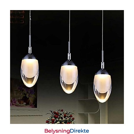 Moderne, Samtidskunstnerisk Anhengslampe I Krom I Metall