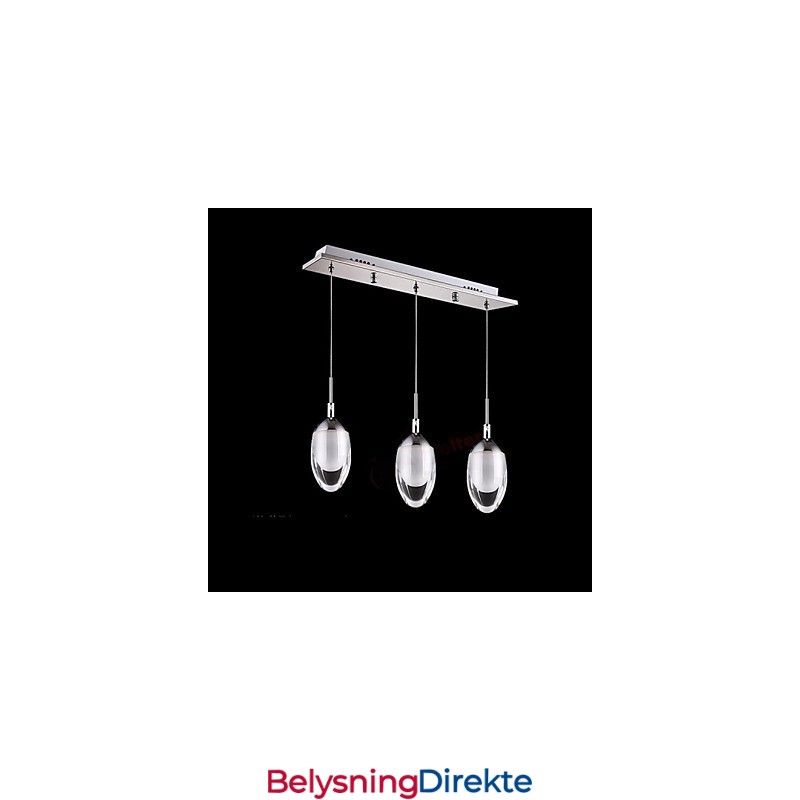 Moderne, Samtidskunstnerisk Anhengslampe I Krom I Metall