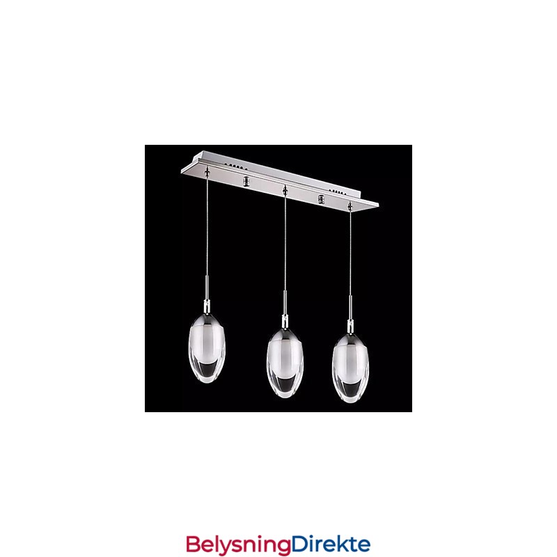 Moderne, Samtidskunstnerisk Anhengslampe I Krom I Metall