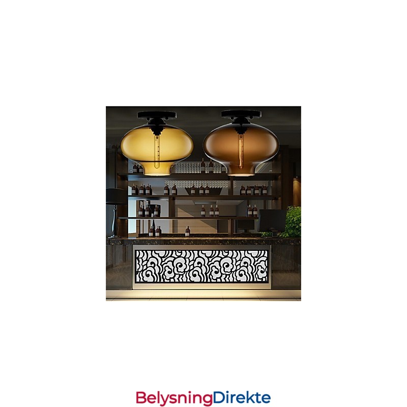 Retro Kreativ Pendellampe I Glass Med Ett Hode, Kafé I Gullfiskskålen