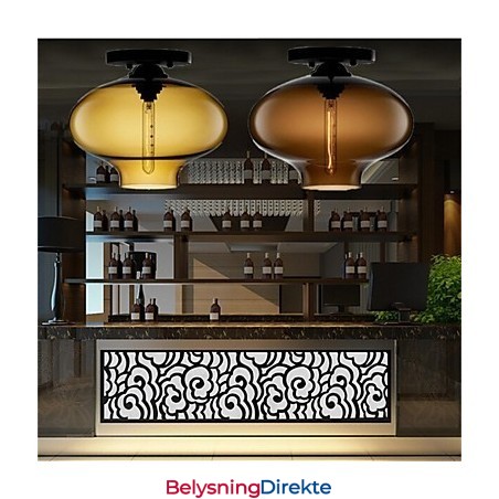 Retro Kreativ Pendellampe I Glass Med Ett Hode, Kafé I Gullfiskskålen