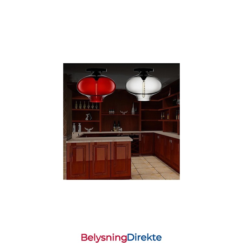 Retro Kreativ Pendellampe I Glass Med Ett Hode, Kafé I Gullfiskskålen