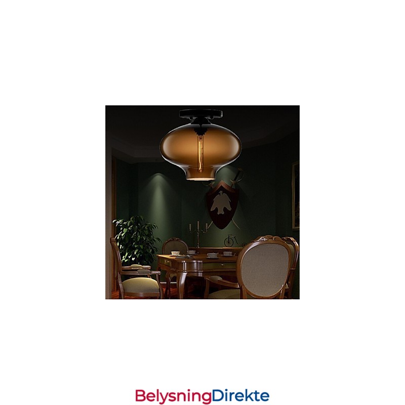 Retro Kreativ Pendellampe I Glass Med Ett Hode, Kafé I Gullfiskskålen