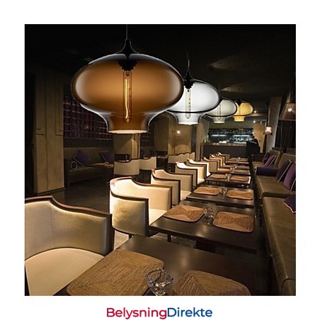 Retro Kreativ Pendellampe I Glass Med Ett Hode, Kafé I Gullfiskskålen