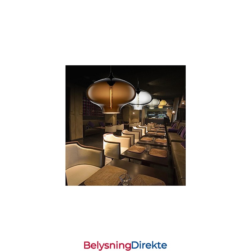 Retro Kreativ Pendellampe I Glass Med Ett Hode, Kafé I Gullfiskskålen