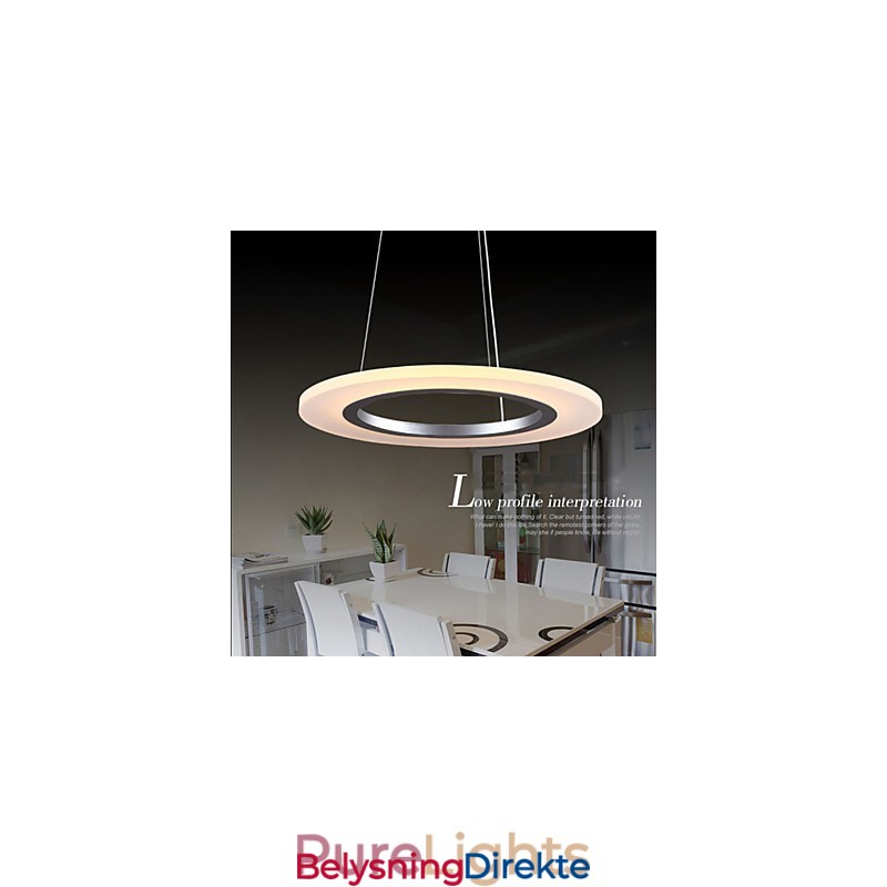 Anhengslampe Rund Taklysekrone Melkefargede Taklamper I Akryl Med Enkel Ring