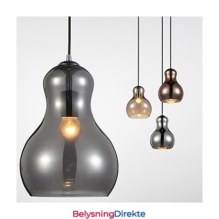 Kalebasformet Pendellampe 1 Lys Moderne Simplicity Gyllen Krom Rosegull Rav Røykgrå Glass Og Karbonstål