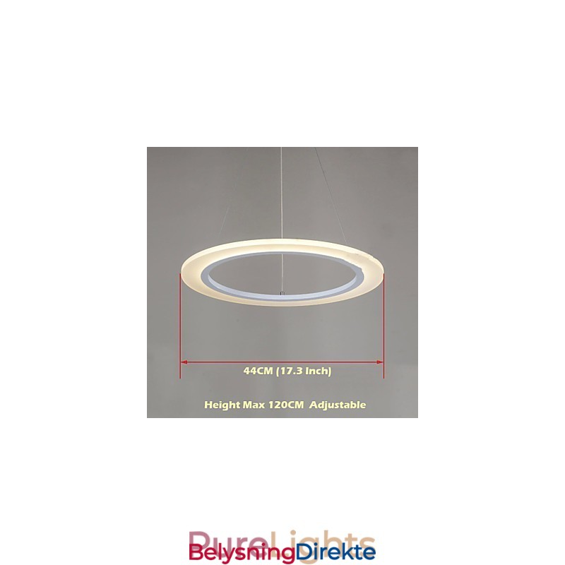 Anhengslampe Rund Taklysekrone Melkefargede Taklamper I Akryl Med Enkel Ring