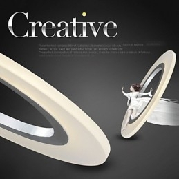 Anhengslampe Rund Taklysekrone Melkefargede Taklamper I Akryl Med Enkel Ring