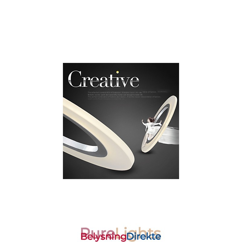 Anhengslampe Rund Taklysekrone Melkefargede Taklamper I Akryl Med Enkel Ring