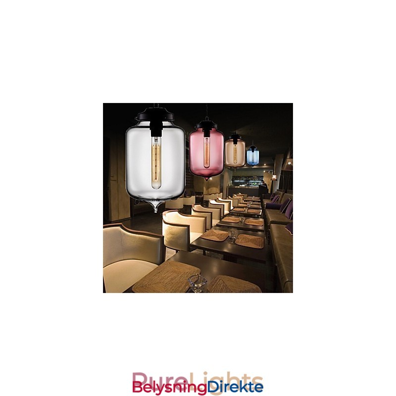 Retro Kreativ Pendellampe I Glass Med Ett Hode, Kafé I Gullfiskskålen