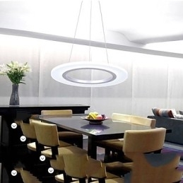 Anhengslampe Rund Taklysekrone Melkefargede Taklamper I Akryl Med Enkel Ring