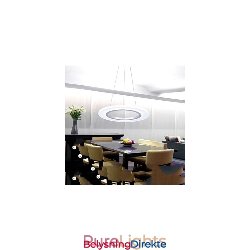 Anhengslampe Rund Taklysekrone Melkefargede Taklamper I Akryl Med Enkel Ring