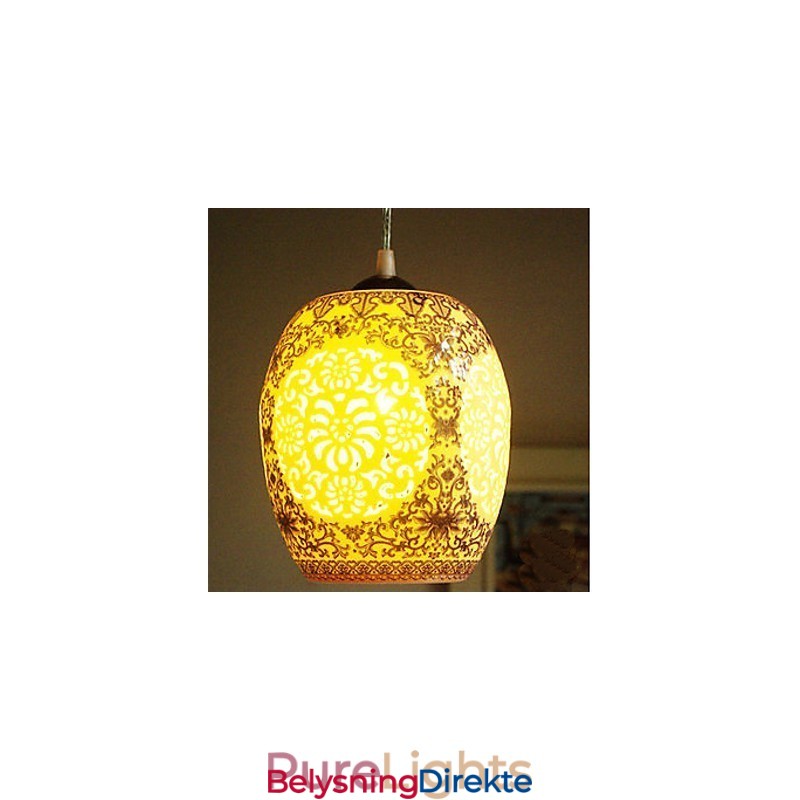 Retro Keramisk Lampe Trappelampe Blå Enkelt Hode Lysekrone Kreativ