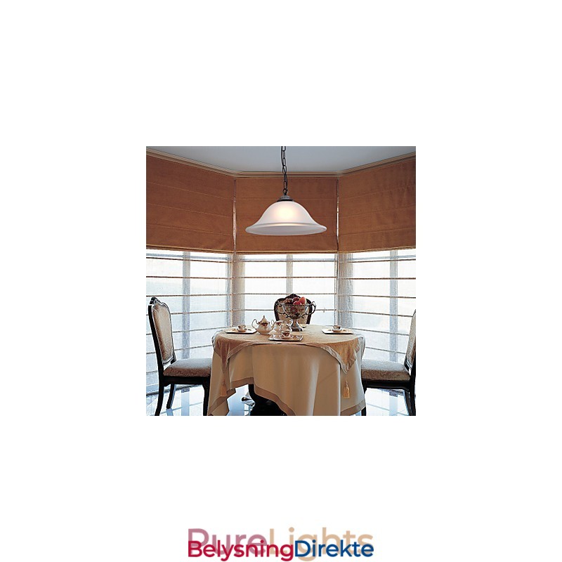 Tradisjonell Klassisk Skålformet Bronsehengelampe I Ministil