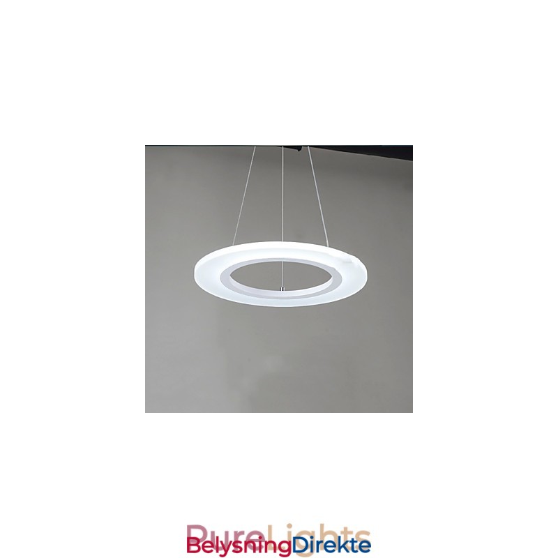 Anhengslampe Rund Taklysekrone Melkefargede Taklamper I Akryl Med Enkel Ring