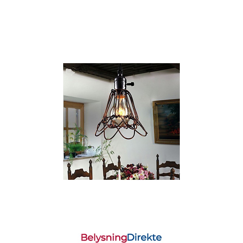 Amerikansk Landlig Industriell Vindlampe Retro Liten Lysekrone I Jernbur