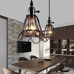 Amerikansk Landlig Industriell Vindlampe Retro Liten Lysekrone I Jernbur